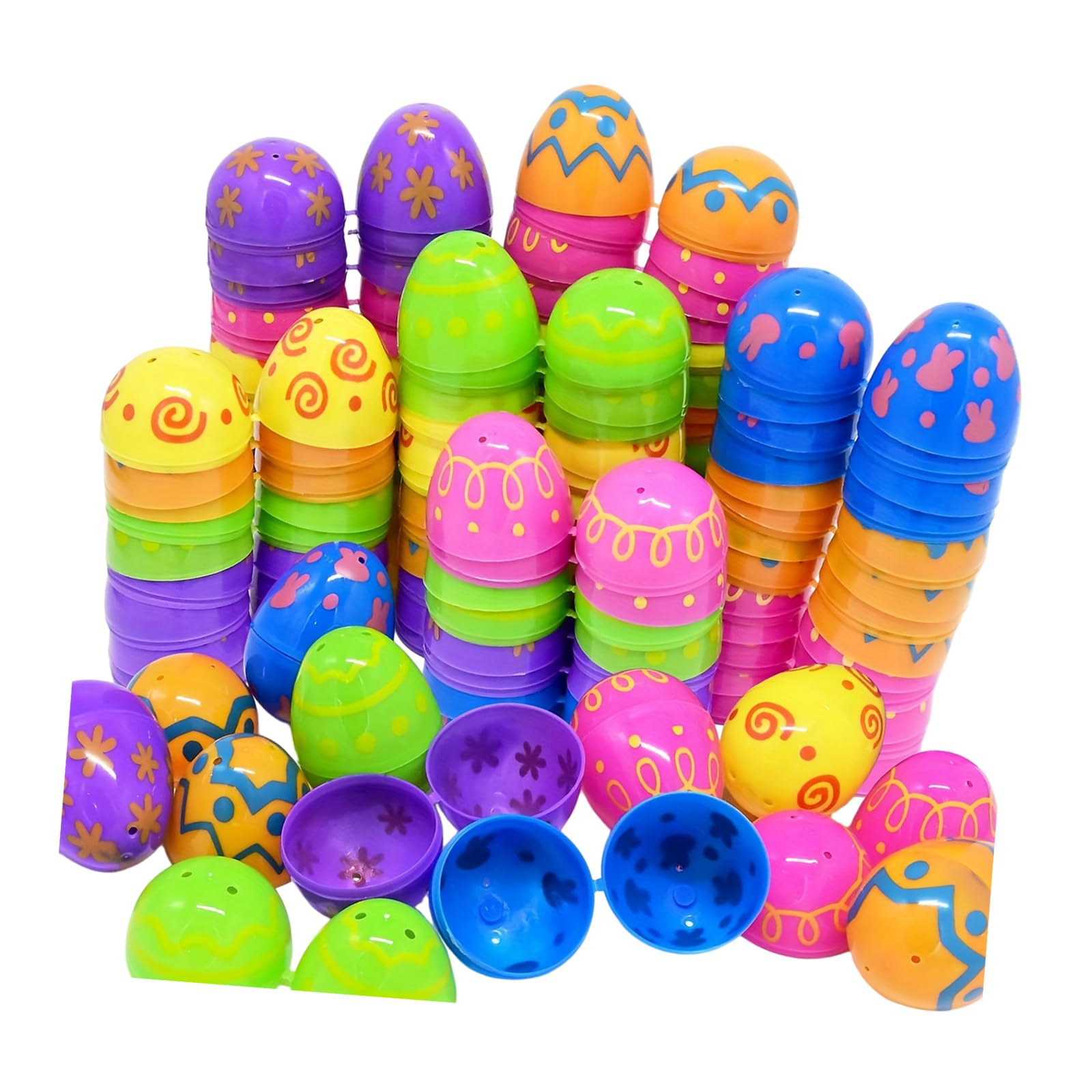Tsophreniq 24Pcs Fillable Easter Eggs Candy Holder Box Twist Open Close for Festival Decorations Wrapping Eggs