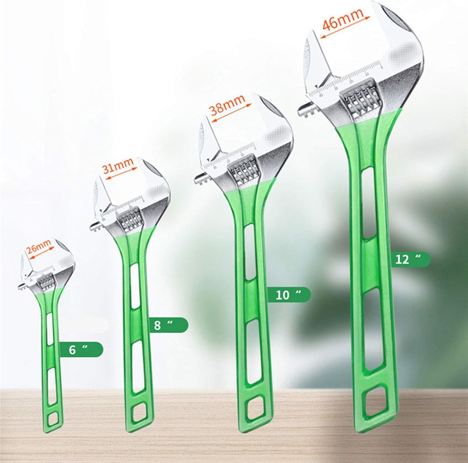 Multifunction Wrenches Tool Portable Wrench Large Open Adjustable Spanner 6inch 8inch 10inch 12inch Wrench Tools ousehold maintenance tool for Home and Car Repair (Color : 12inch LA320712)