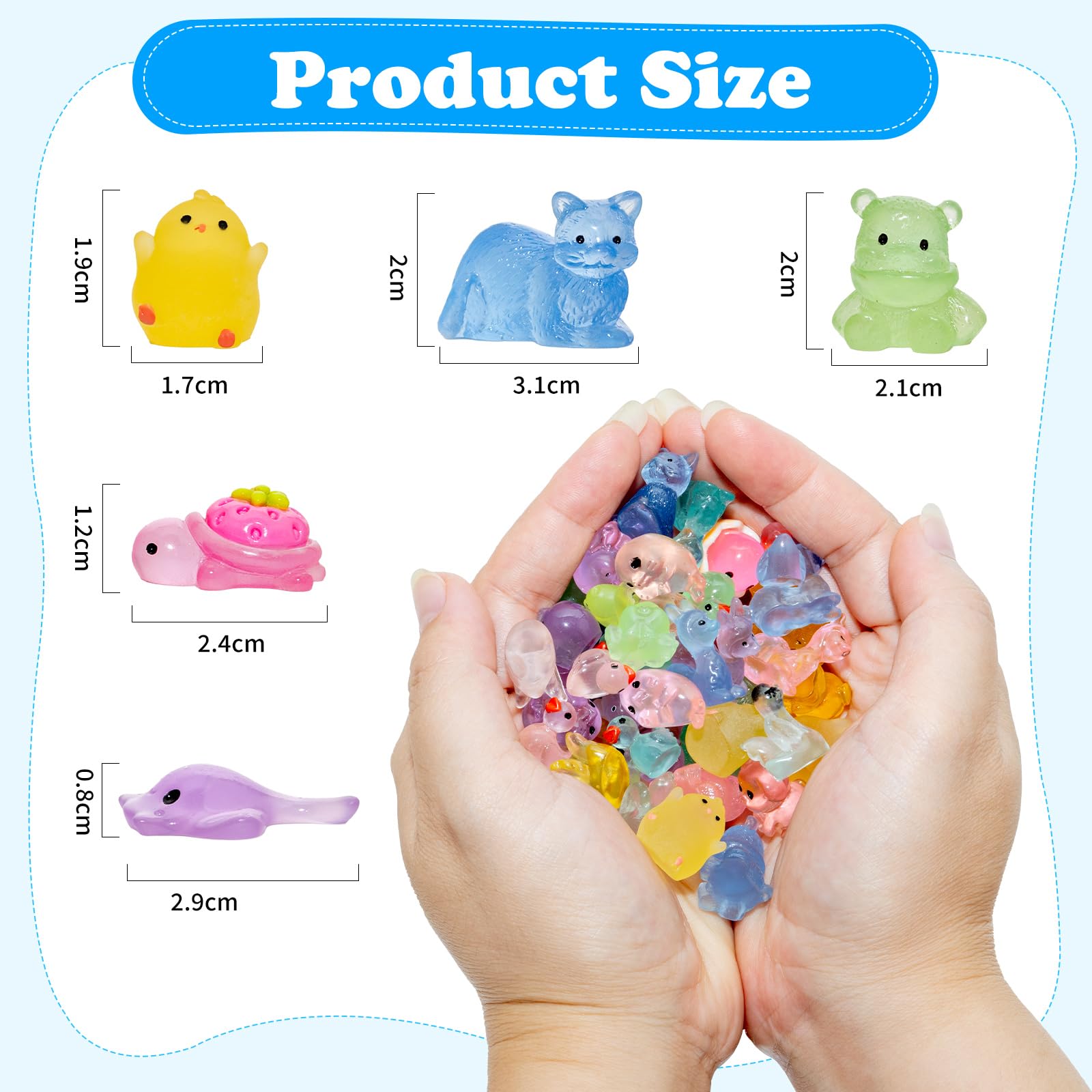 80 sztuk mini figurek, 15 różnych mini zwierząt z żywicy, malutkie świecące figurki zwierząt, zestaw kolorowych małych zwierząt, dekoracja do DIY mikrokrajobrazów, sceny akwarium, dekoracje