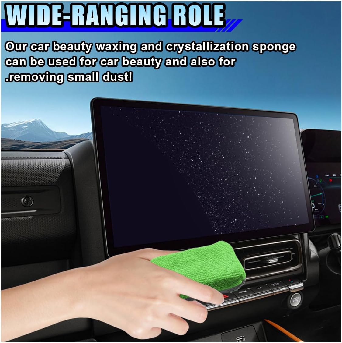 12PCS Ceramic Coating Applicator Sponge, 4.13'' x 1.84'' Microfiber Car Detailing Applicator Pads, Rectangular Car Foam Cleaning Pad, Auto Polishing Pad for Wax, Paint, Sealant (Green)