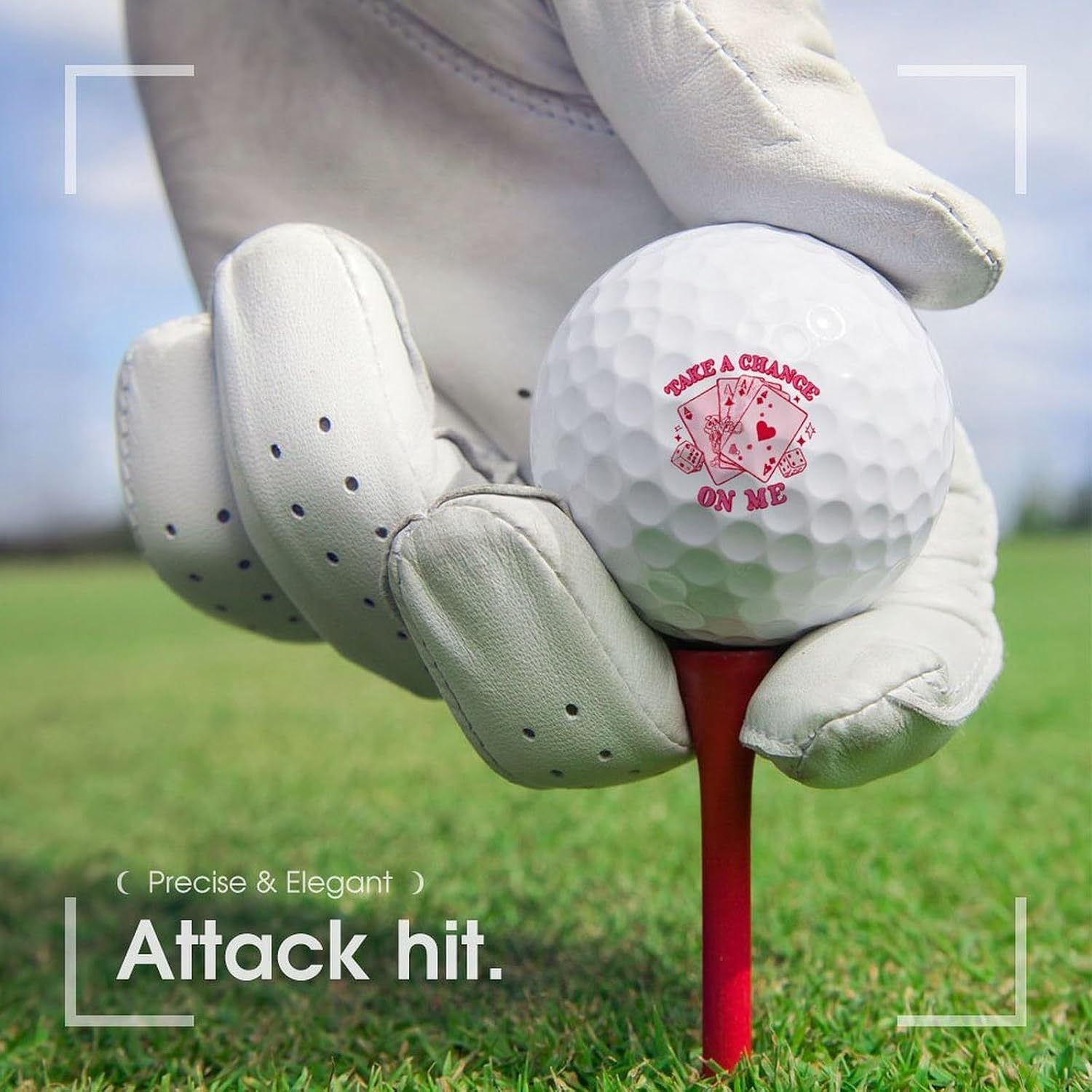 Poker Card Take A Chance on Me Rubber Golf Balls Practice Ball Elastic for Training Backyard
