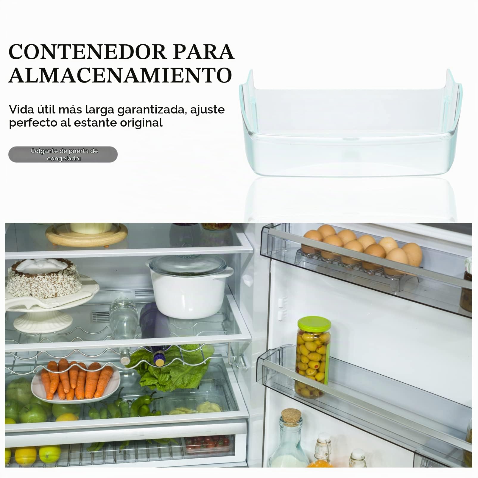 HOMSFOU Organizador Para Nevera Y Puerta Lateral Caja Nevera Para Almacenaje De Alimentos Soporte Para Bolsa De Condimento 7.87 X 4.13 X 2.55 in Accesorio Para Clasificar Frutas Y Verduras