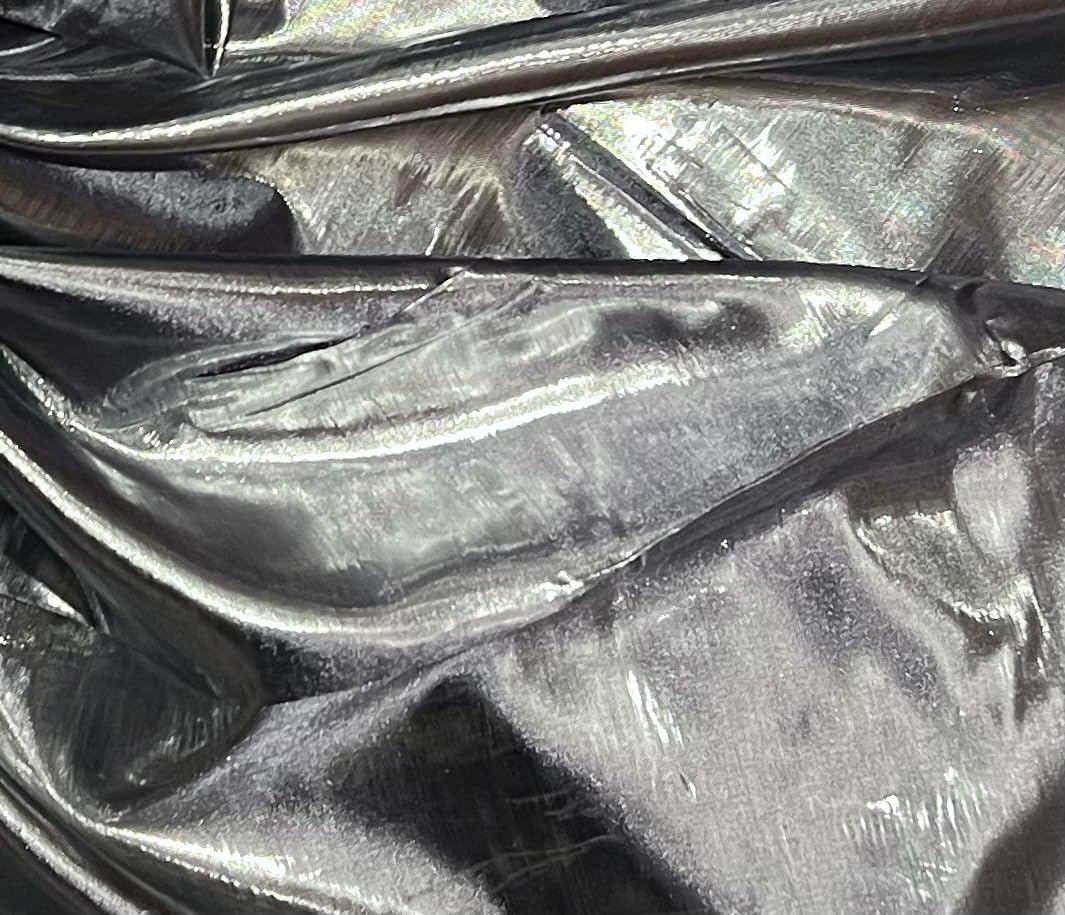 1 X Metallic Tissue Lame Fabric By The Yard, Silver