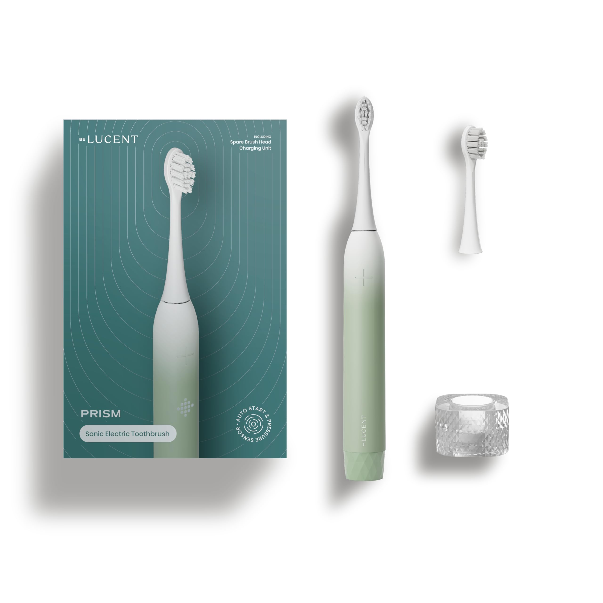 Cepillo de dientes eléctrico Prism Sonic: cepillo de dientes eléctrico Sonic con encendido automático, temporizador inteligente, 3 modos de cepillado, sensible a la presión, duración de la