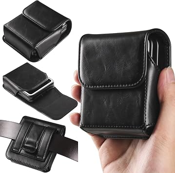 Phone Holster for Motorola Razr Razr+ 2025 2024 2023 Case, Z Flip 7 6 5 Case Phone Pouch Holster with Belt Clip Loop Leather Magnetic Closure Holster Belt Case for Moto Razr 60 2025 Black