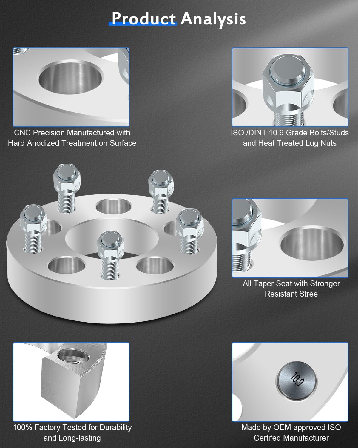 ECCPP change bolt pattern from 5x4.5 to 5x5 Wheel Adapters Conversion 1.25inch 5 lug for 1980-2001 for Jeep Cherokee MJ 1987-2006 for Wrangler​ 4PCS