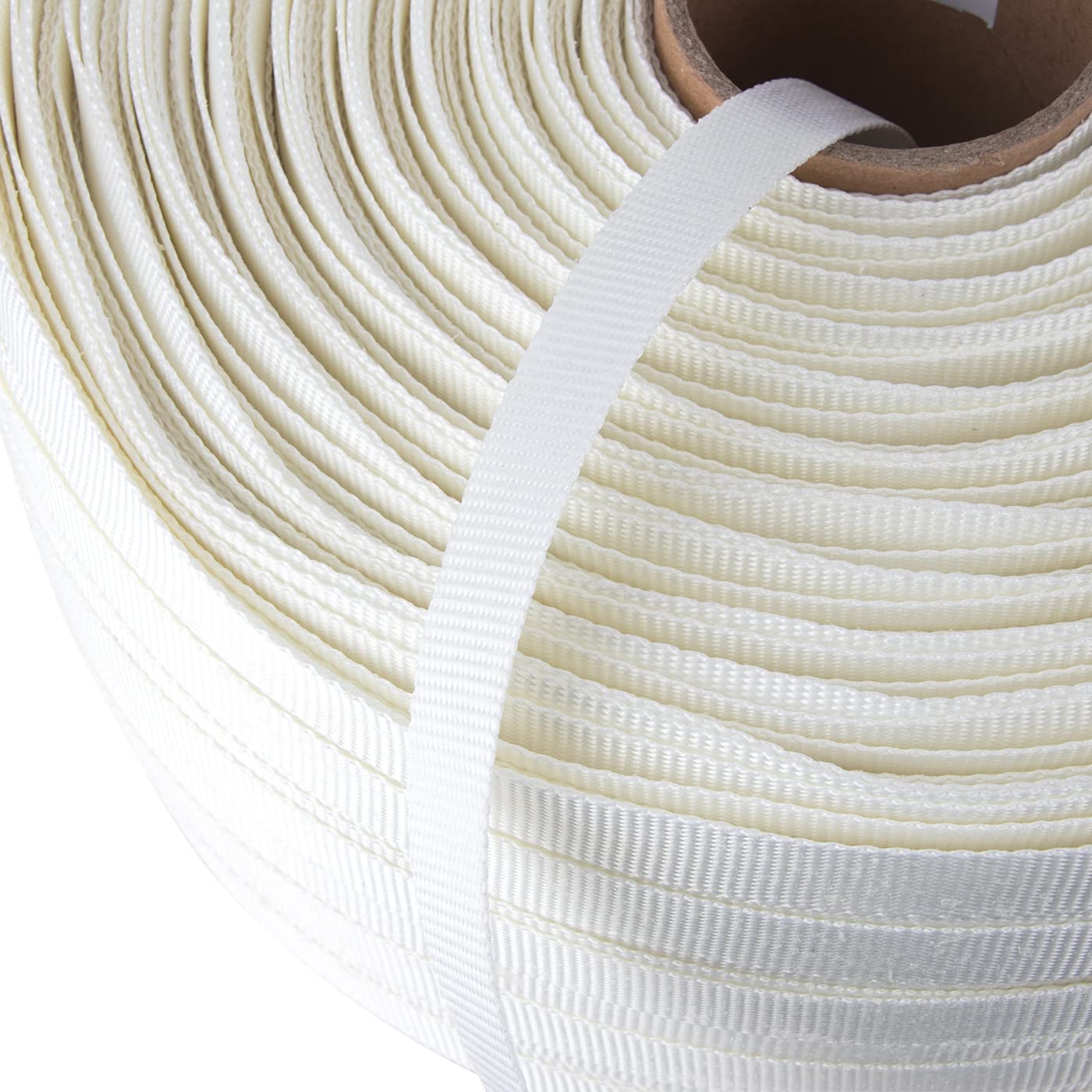 [ 2 Rolls ] 3/4" x 1640’Per Roll Woven Cord Strapping Roll, 3280'Total Length, 2425 lbs Break Strength, Packaging Strapping, Heavy Duty Polyester Cord Strapping, 6”x 3”Core (2)