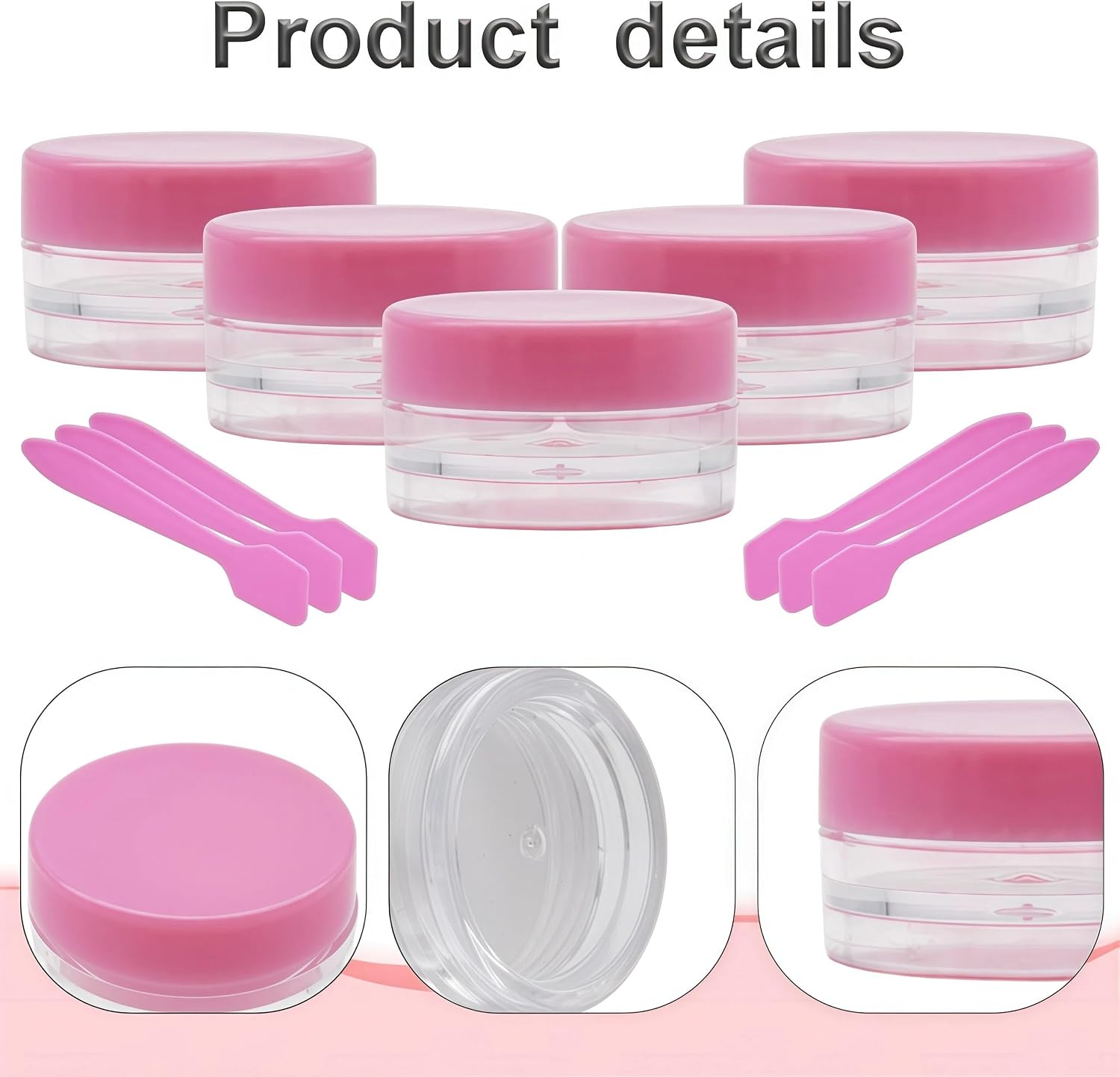 50 Pcs Makeup Sample Containers 3g/5g Sample Containers with Lids Tiny Sample Jars for Skincare Cream Lotion Jewelry Beads DIY Crafts Travel (FZG/3g/Fen)