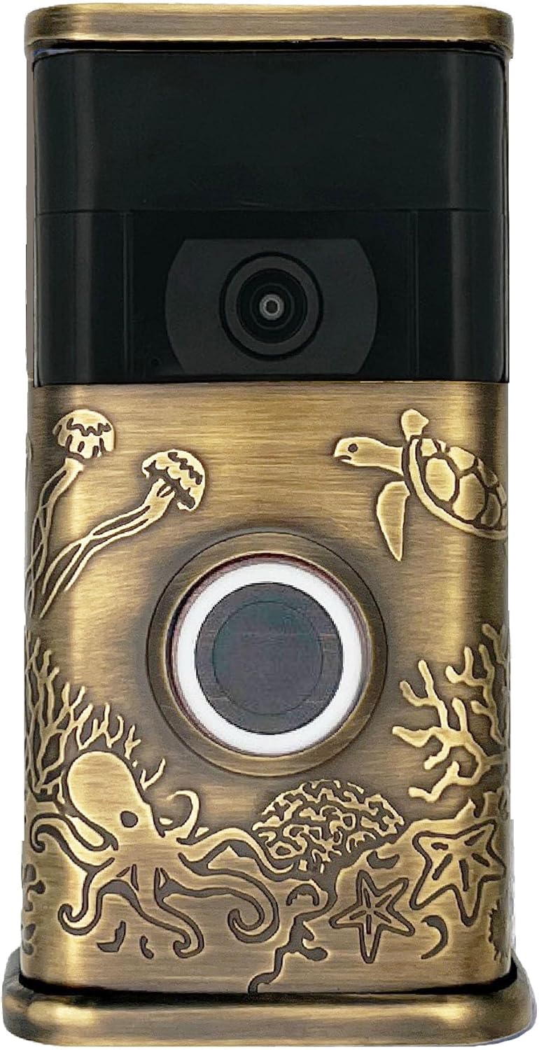 Coastal Video Doorbell Cover (Ring 2nd Generation Compatible) (Antique Brass)