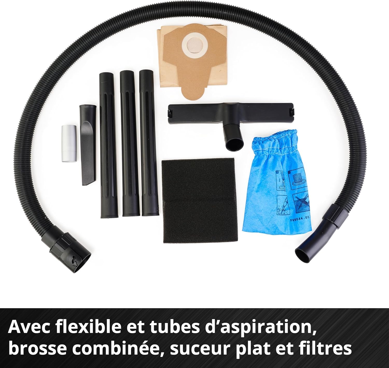 Einhell Aspirateur eaux et poussières sans Fil TC-VC 18/15 Li S-Solo Power X-Change (18 V, cuve 15 l, 4 roulettes, Supports d’Accessoires, Vendu avec Buses et filtres, sans Batterie)