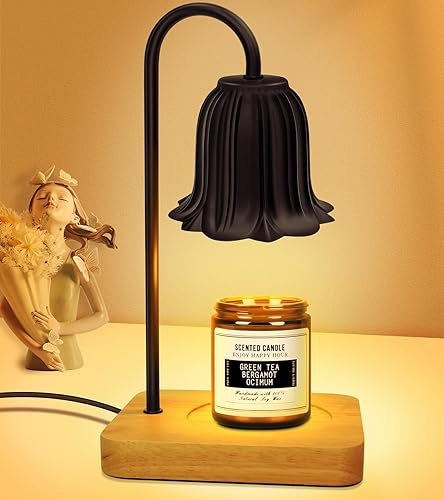 Miniatura 9 de YULOFMVE Lámpara calentadora de velas, calentador de velas regulable con 2 bombillas, temporizador de 2H4H8H, calentador de lámpara de vela para el