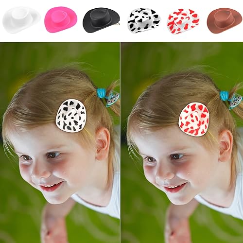 Miniatura 3 de 12 pinzas para el cabello para sombrero de vaquera occidental, pinzas de plástico para el cabello, lindos clips para sombrero de vaquero, pinzas