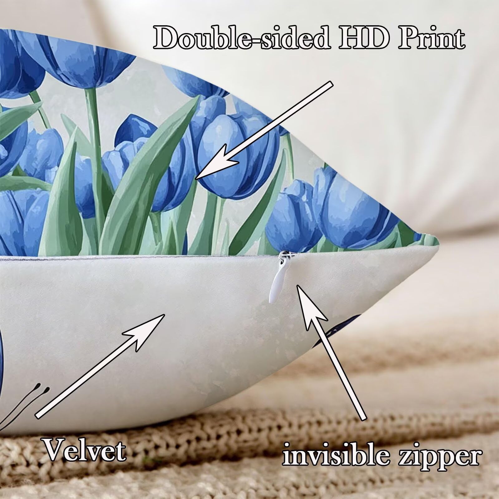 Coussin Exterieur Impermeable Coussin 65x65cm Lot de 2 Blanc Papillon