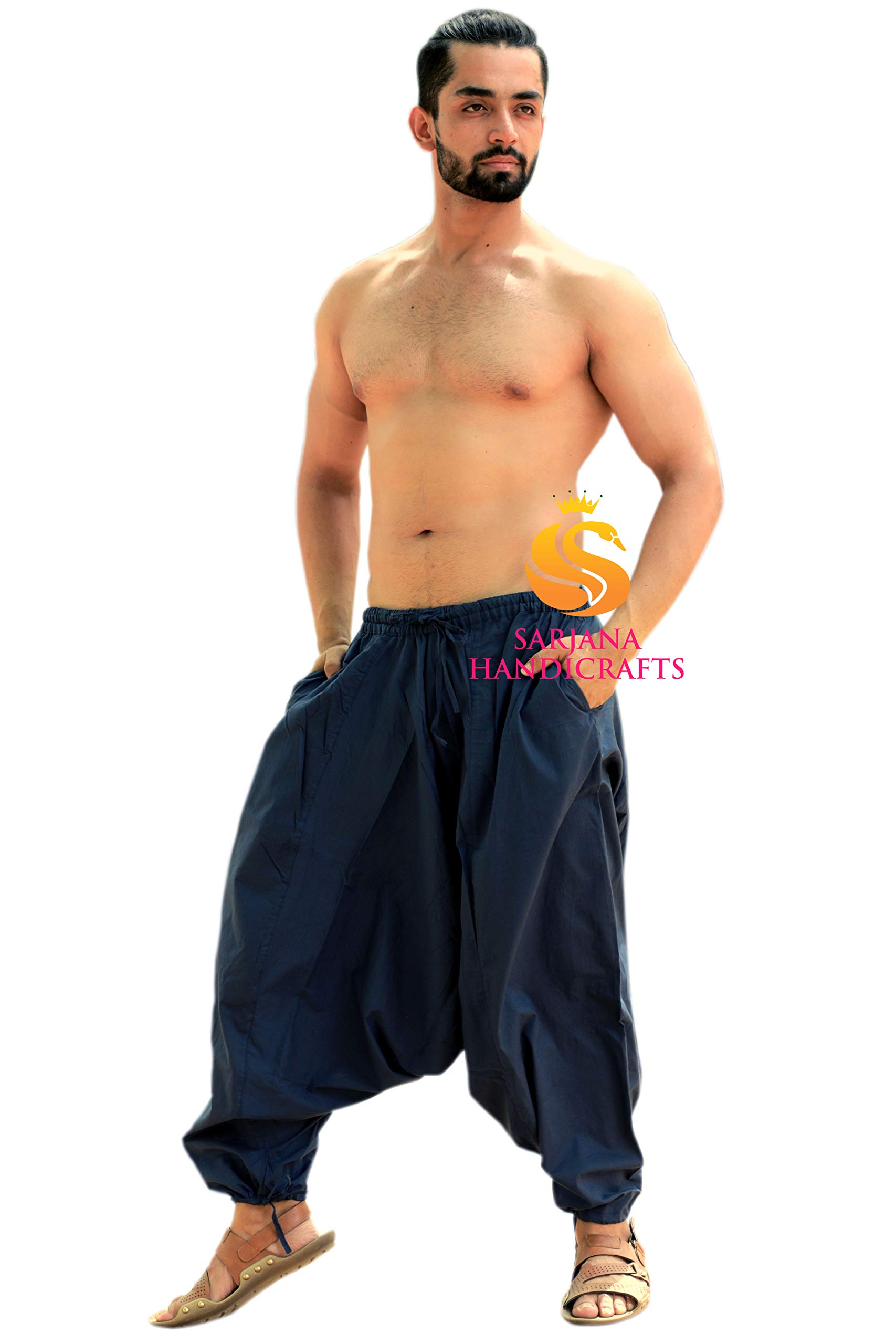 Sarjana Handicrafts Uomo Donna Cotone Harem Yoga Baggy Genie Hippie Pants