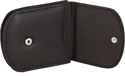 Miniatura 5 de CTM Cartera de taxi plegable en C con bolsillo frontal de cuero para hombre, Marrón, Billetera de taxi