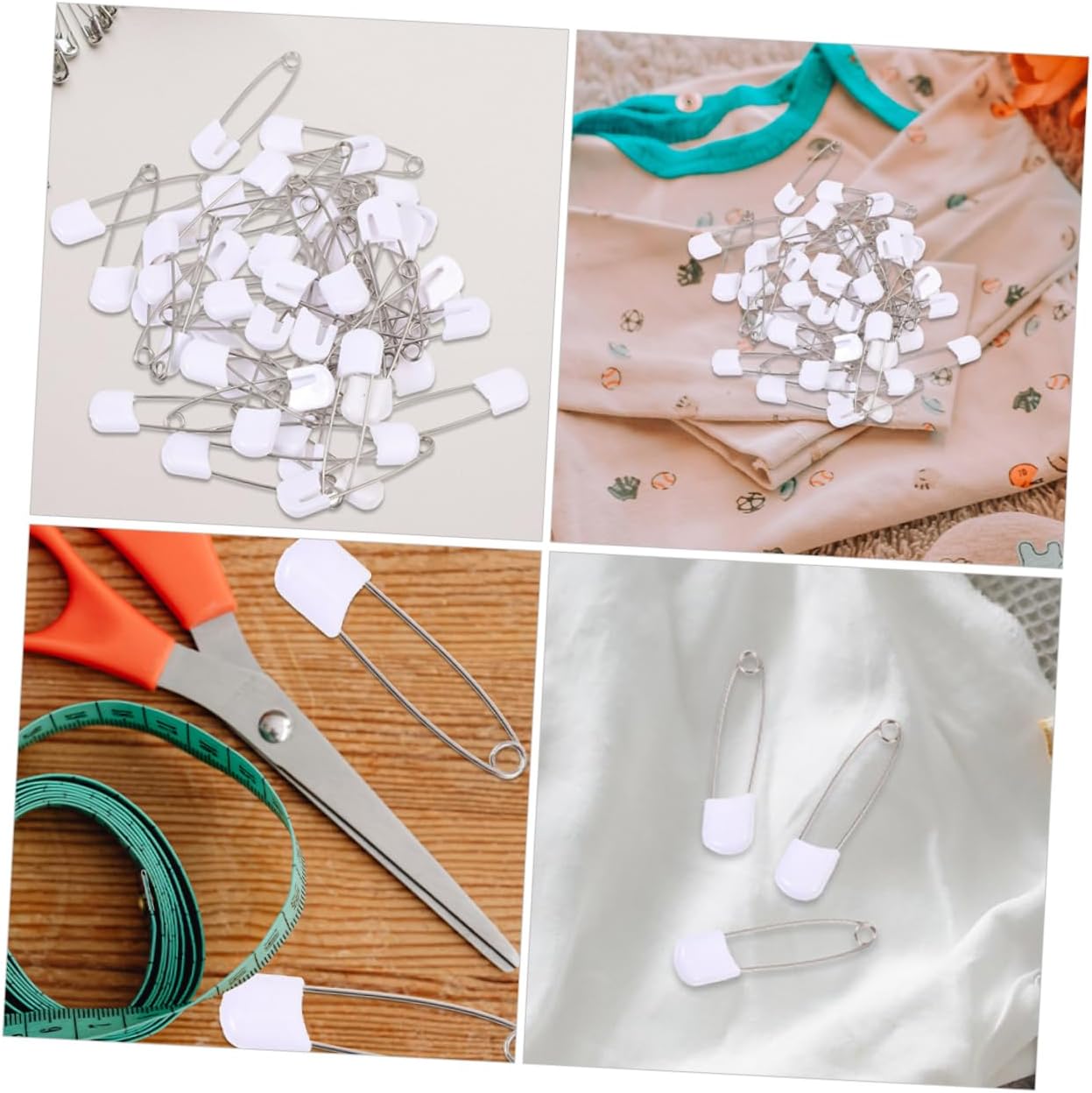 jojofuny 60pcs Safety Diaper Pins for Newborns Boys and Girls Large Safety Pins Lock Scratch-Resistant for Clothing Diapers Jewelry Making