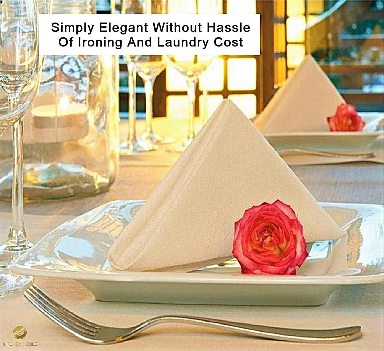 Linen Feel Disposable Guest Hand Towels - Luxury Single Use Dinner Napkins - Dual Purpose, Soft, Absorbent & Lint Free - Ideal For Bathroom, Kitchen, Dining Table, Parties, Weddings & Events (200 Ct)