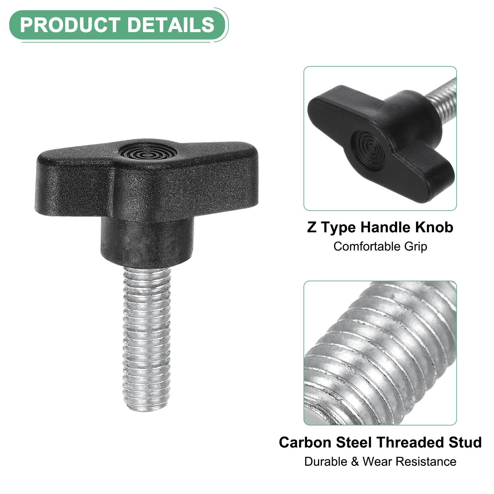 M METERXITY 20-Pack Thumb Screws, M8x20mm Tee Wing Knobs - Image 2