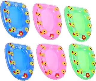 6Pcs Inflatable Canoe Bath for Mini Duck Boat Pool Float Fun Water Play Bath Activities for Party Decorations Photography Props Bath