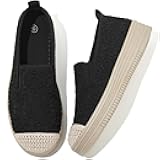 Womens Slip on Shoes Stylish Lace Casual Loafers Lightweight Platform Sneakers Comfortable Spring Flat Shoes for Office, Work