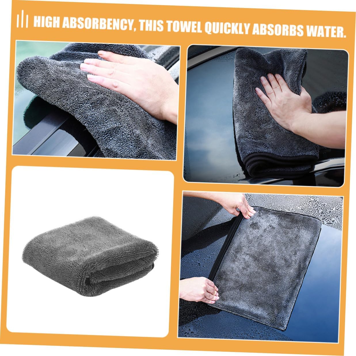 Thick Absorbent Car Drying Towel 30x40cm Braided Microfiber Auto Washing Cloth for Vehicle Exterior Cleaning and Water Removal