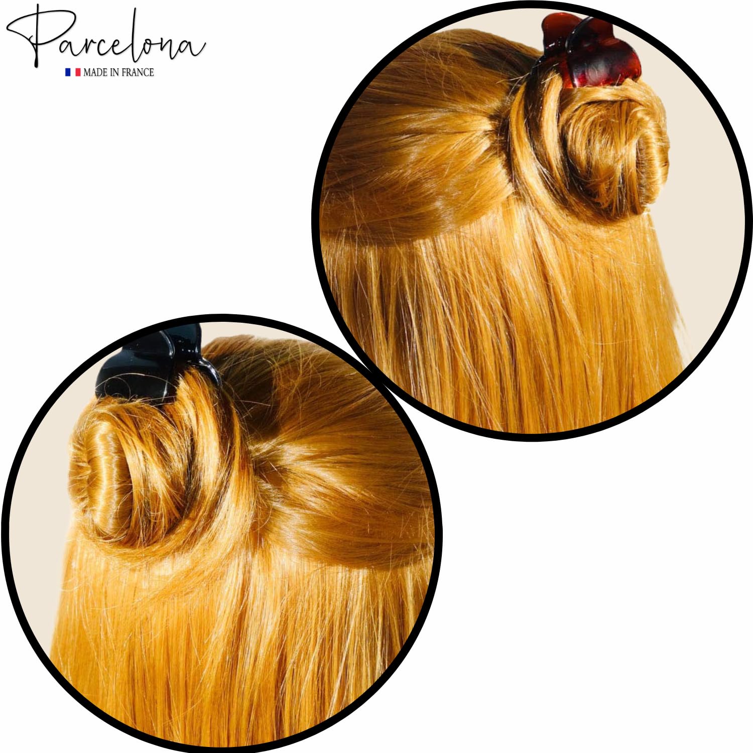 Parcelona French Duo Plain Tortoise Shell Brown and Black Celluloid Covered Spring Small Hair Claw Clip Clamp Clutcher for Girls and Women - Image 7