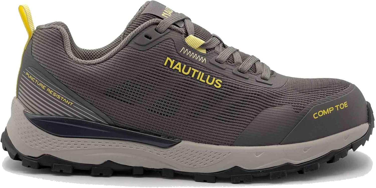 Nautilus Trillium Composite Toe Shoes for Women - Non-Slip, SD-10 Safety Shoes –Scratch Resistant, Black, Size 8