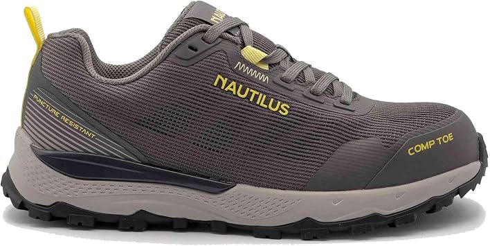 Nautilus Trillium Toe Shoes for Women - Non-Slip, Puncture Resistant Safety Shoes, Grey, Size 6