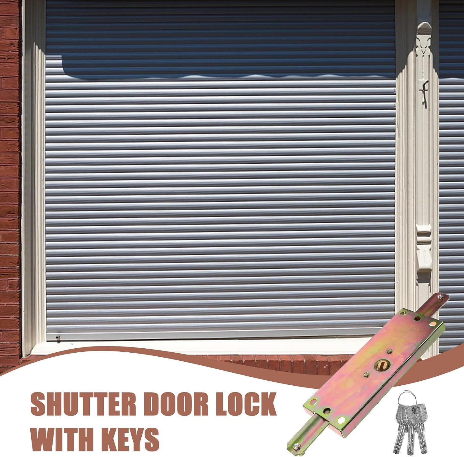 Uonlytech Sliding Door Lock with Key Heavy Duty Gate Latch Lock Anti Theft for Garage Commercial Use with Installation Hardware