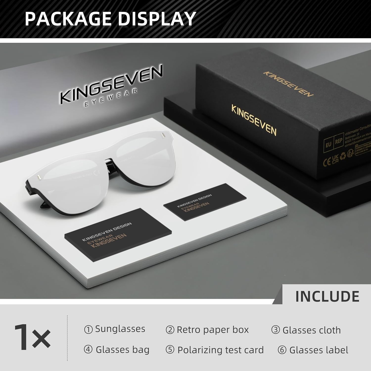 KINGSEVEN Polarized Sunglasses Men Women Retro Sun Glasses Outdoors Sports Cycling Fishing Mirrored Full Frame Eyewear 756