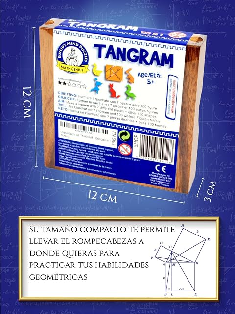 Foto 4 de 5 de Logica Juegos Art. Tangram - 100 Puzzles en 1 - Rompecabezas de Madera Preciosa - Juego Educativo para Niños