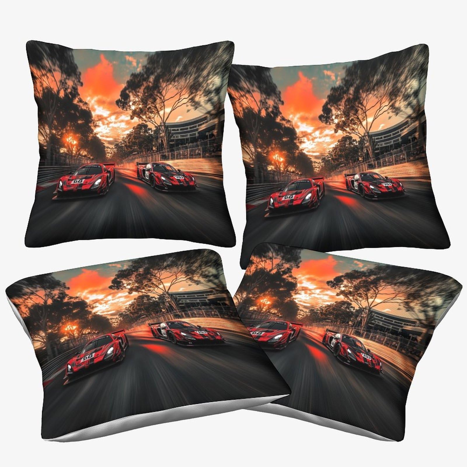 Dafufbw Formulaa Racing-4 Cushion Cover Formulaa Racing Gifts, Room Decor Racing Car Home Decorations Throw Pillow Case Skull Bedroom Livingroom Couch Sofa 45X45cm, 4Pcs