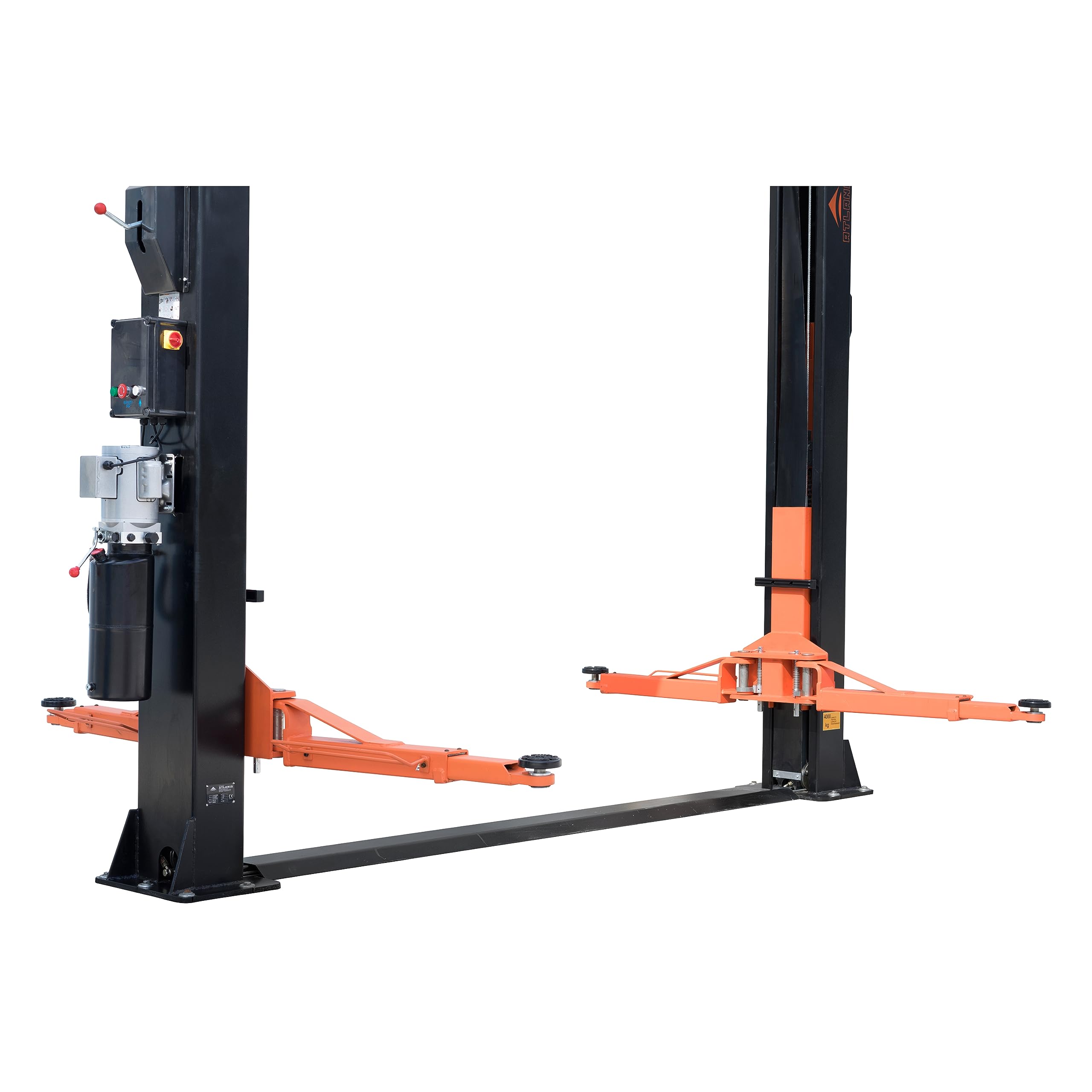 RP-TOOLS Auto Pkw Hebebühne 2-Säulen hydraulisch UV 4.0 t 230V Höhe: 2.82m, ATLANIS Black Series