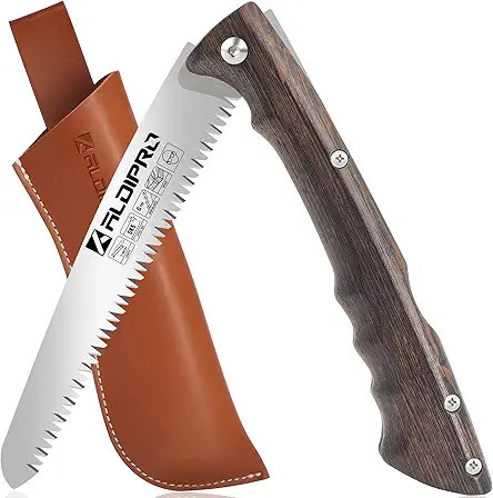 Folding Saw ALDIPRO Pruning Saw with Leather Sheath,...