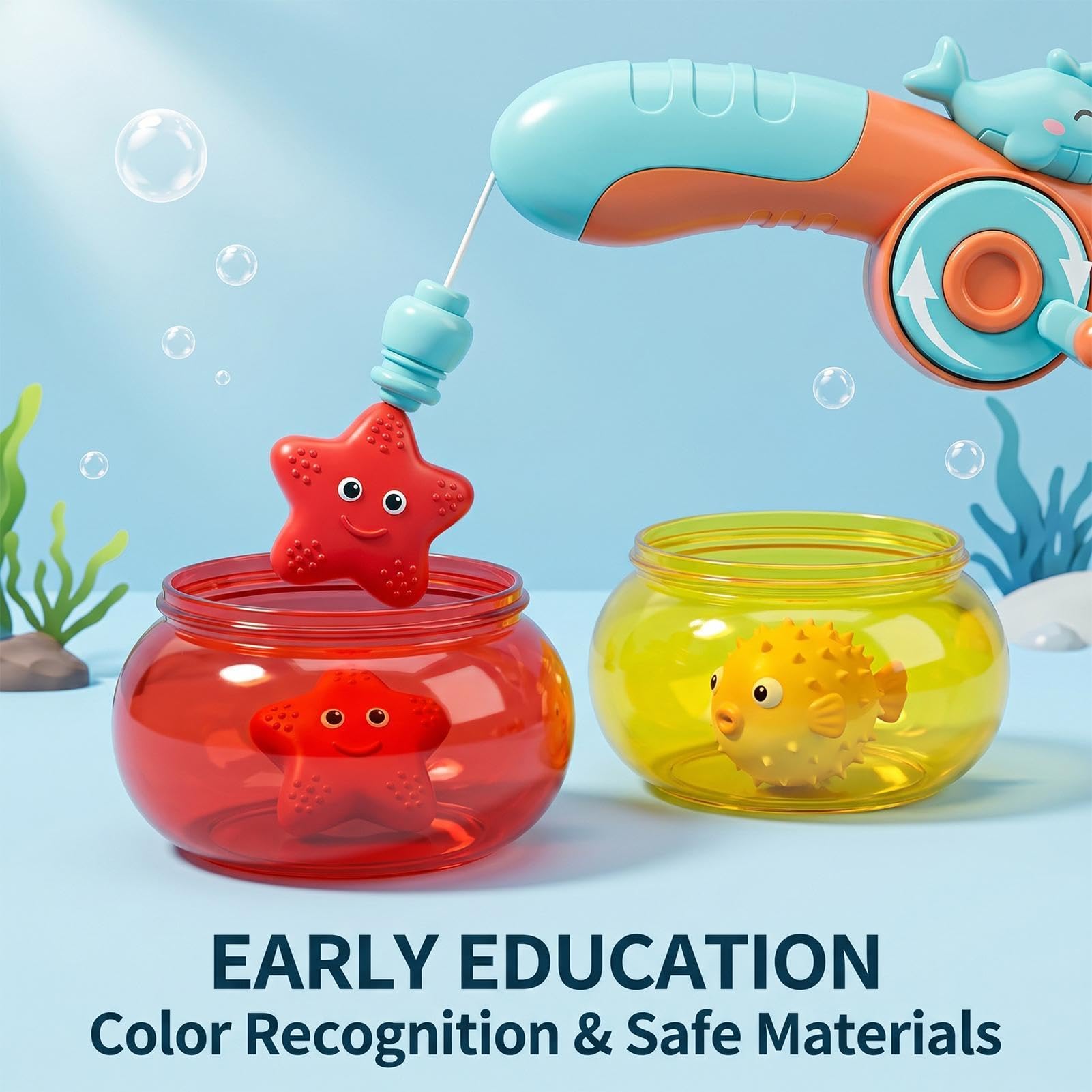 Juego De Pesca Juegos Educativos Acuáticos de Colores | Juguete De Pesca Magnético Para Juego Al Aire Libre, Mesa, , Natación, Viajes, Baño, Piscina Y Tablero