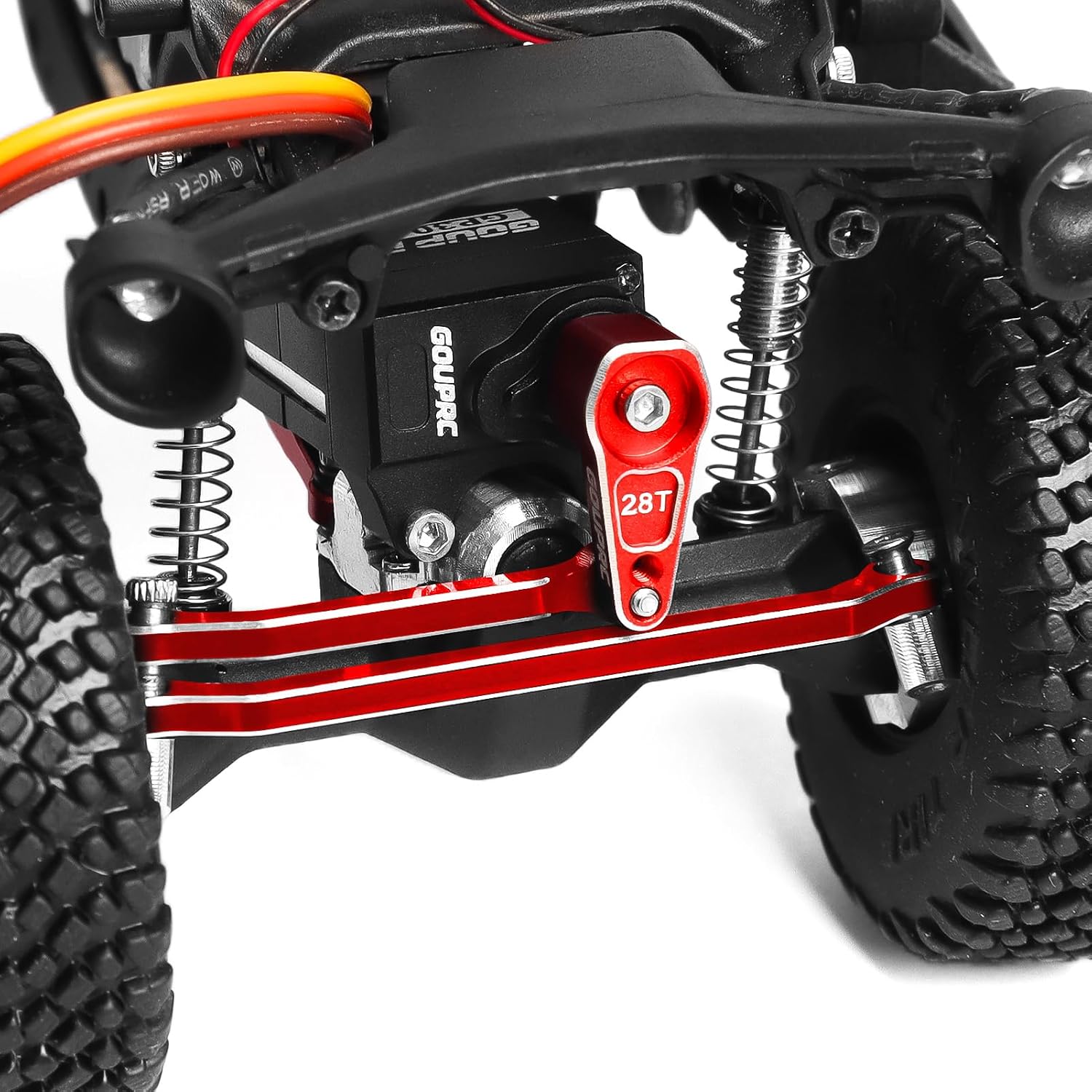 GP30 Mini RC Servo for SCX30 Axial 1/30 RC Crawler Upgrades, with 28T Aluminum Servo Horn & Steering Link Combo Kit