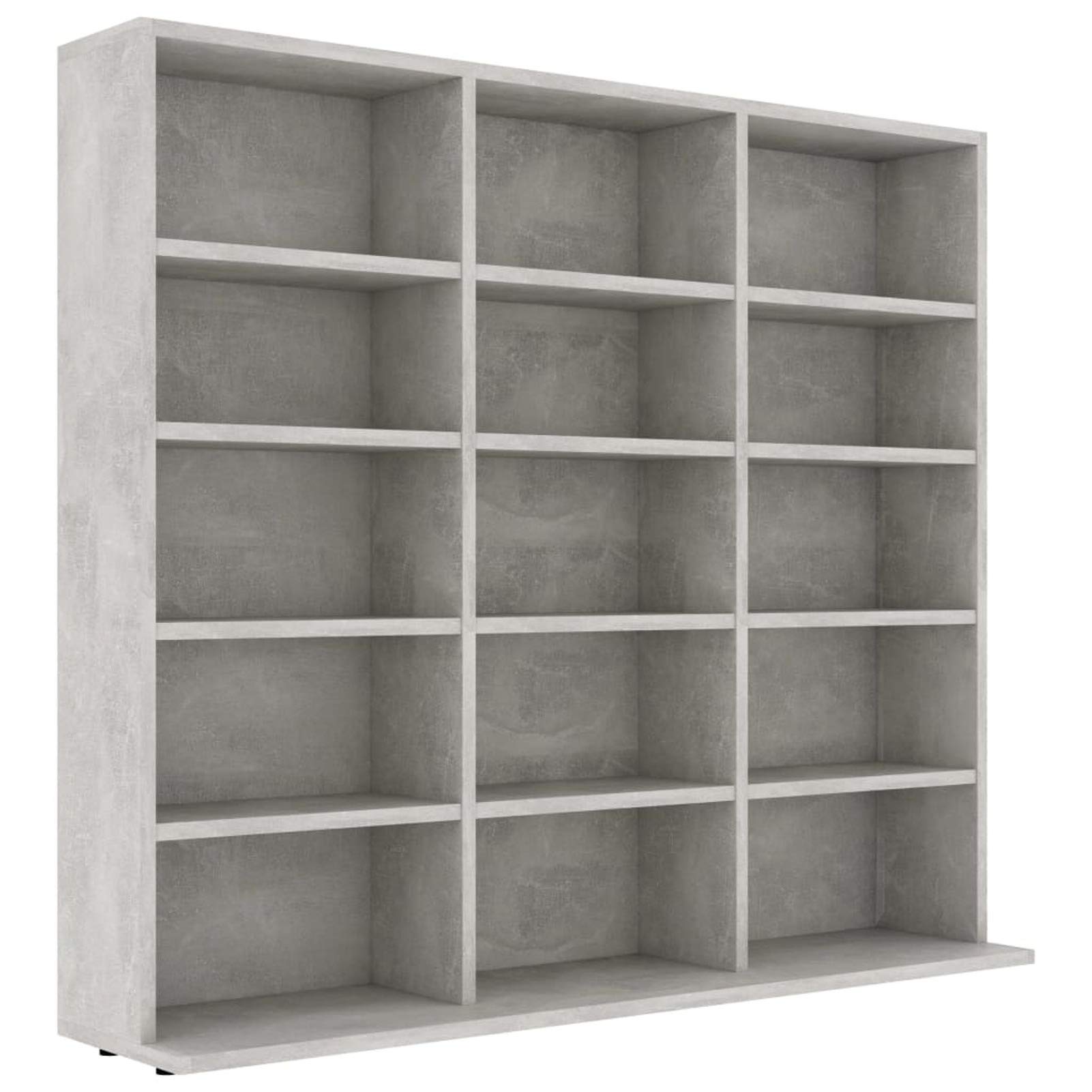 ZEYUAN Estantería para CD, Vitrinas para Colecciones De Pie, Estanterias, Vitrina para Perfumes, Mueble CD, Mueble Estanteria, de aglomerado Gris hormigón 102x23x89,5 cm