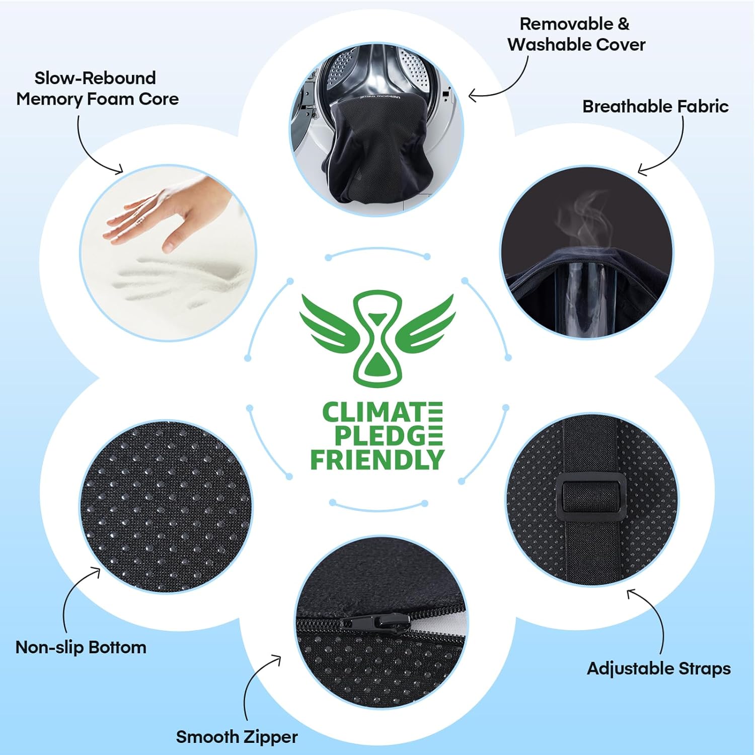 Lumbar Support Pillow for Office Chair and Car Seat Back Support Memory Foam Back Cushion for Lower Back Pain Relief, Lower Back pillow for Gaming Chair, Desk Chair with 3D Mesh Cover Adjustable Strap