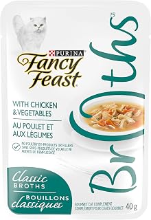 Fancy Feast Cat Food Complement, Classic Broths with Chicken & Vegetables - 40 g Pouch (16 Pack)