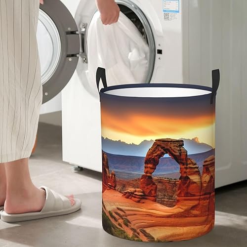 Miniatura 7 de Arches National Park print Circular Hamper Waterproof Storage Bin Organizer Basket Laundry Hamper With Handles For Clothes Toys Medium