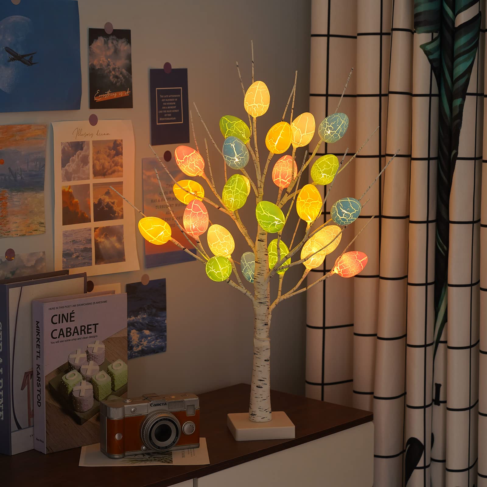 Paasboom Met Verlichting, Met Set Van 12 Hangende Paaseieren Led Mini Paasboom Verlichte Bomen, Voor Decoratie Binnen Voor Thuisfeest Verjaardag Bruiloft Binnendecor Paasboom Met Verlichting, Met Set Van 12 Hangende Paaseieren Led Mini Paasboom Verlichte Bomen, Voor Decoratie Binnen Voor Thuisfeest Verjaardag Bruiloft Binnendecor