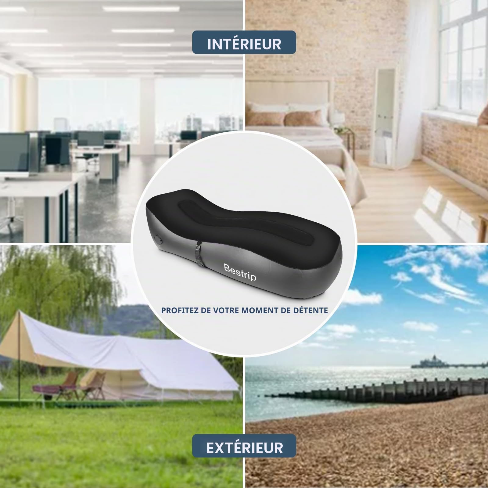 Canapé Gonflable Stores gonflables, Matelas gonflables avec Pompe à air électrique, canapé Gonflable canapé de Camping pour l'intérieur et l'extérieur de la Chambre (180,70,50cm)