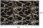 QJHOMO Marble Rug salle de bain noir et or Décor Rugs salle de bains non glissante tapis de bain Super absorbant en microfibre en peluche machine de bain lavable tapis de sol pour baignoire, douche, chambre (20x32 de pouce)
