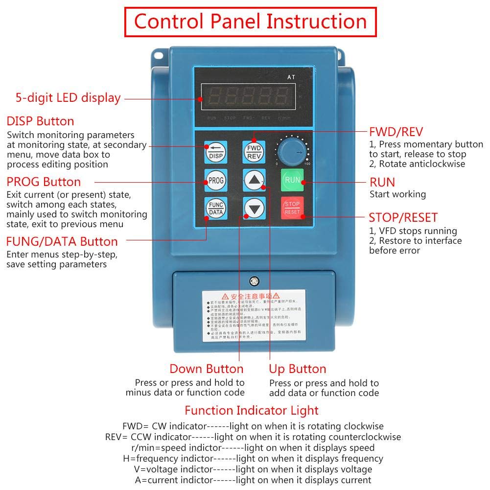 Inverter VFD Convertitore, 2.2KW 380V 6A Trasformatore VFD Velocità Controllato Variatore Di Frequenza Inverter, inverter trifase a frequenza variabile - inverter VFD regolatore