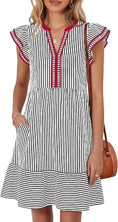 ANFTFH Womens Sleeveless Dresses 2026 V Neck Casual Trendy DressesS-2XL