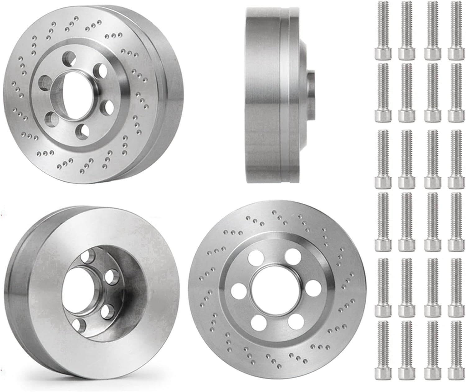 4PCS Stainless Steel RC 2.2 Wheels Weights Counterweight for 1/10 Scale SCX10 D90 Wraith RR10 TRX-4 RC Wheel Weights Accessories
