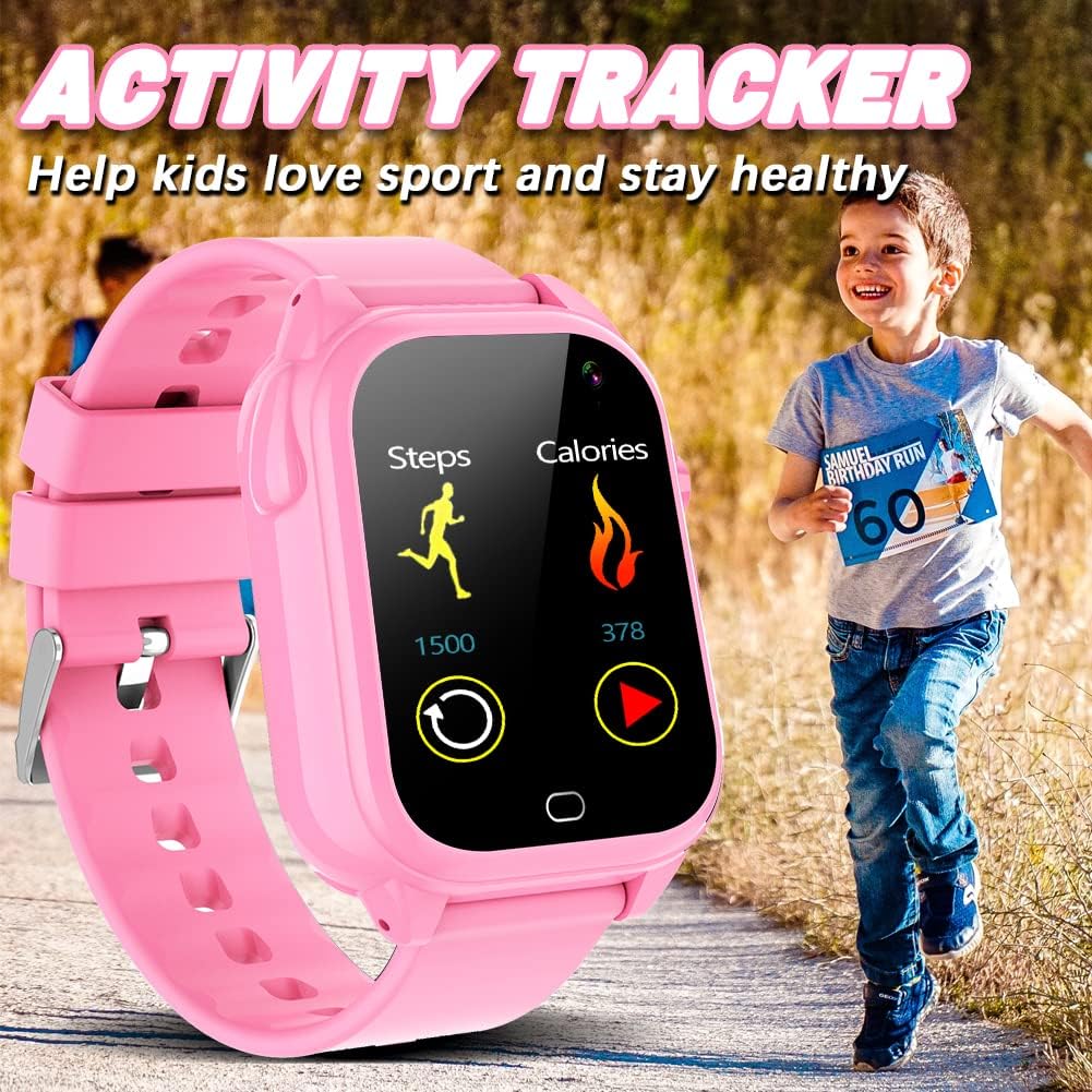 OVV Smart Watch for Kids Boys Girls Age 3-12 with Waterproof 26 Games 1.44'' Touch Screen HD Camera MP3 Player Video Recorder Pedometer Alarm Clock Calculator Torch Wrist Watch Children Learning Toys