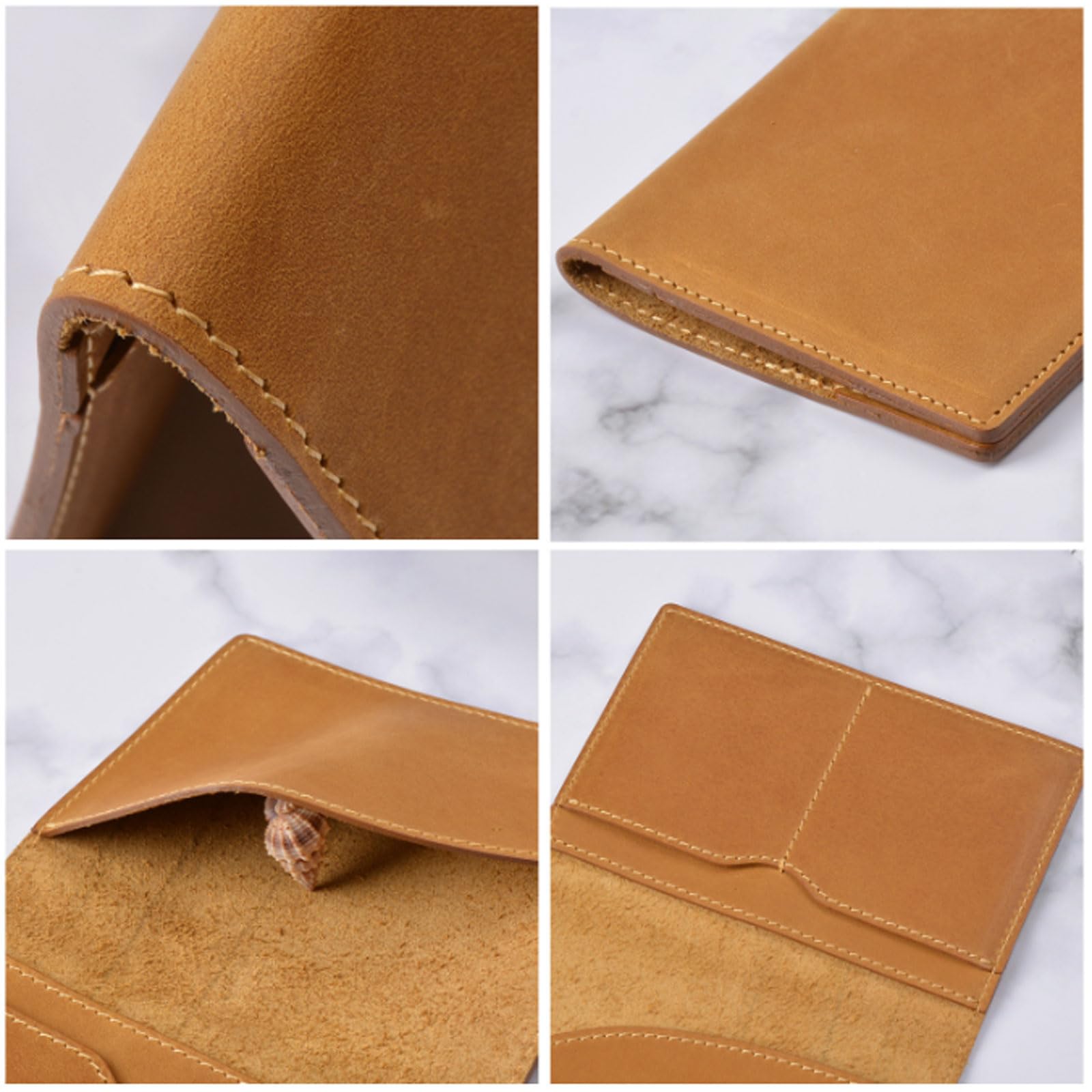 Custodia per passaporto in pelle bovina fatta a mano retrò porta passaporto universale biglietto multifunzione porta carte portadocumenti, Caff, 10 x 14 cm, Casual