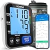 Monitor de presión arterial inteligente RENPHO, brazalete ancho, almacenamiento de datos, Bluetooth | Máquina de presión arterial con brazalete de rango amplio para talla grande para todos los tamaños de brazo, multiusuario, suministros familiares, uso doméstico, elegible para FSA HSA 1