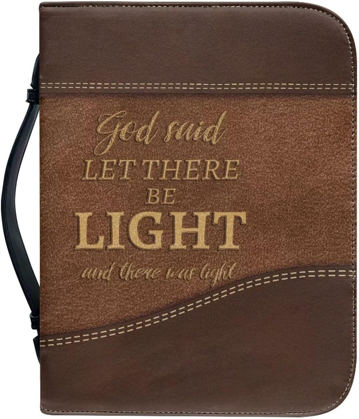 Mumeson Bible Cover Water Resistant PU Leather Bible Carrying Case Church Bag Tote Bag with Handle for Women Men